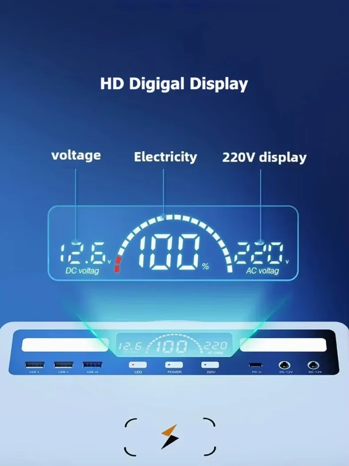 AC/DC Portable Power Station HD Digital Display- [Creup Technologies]