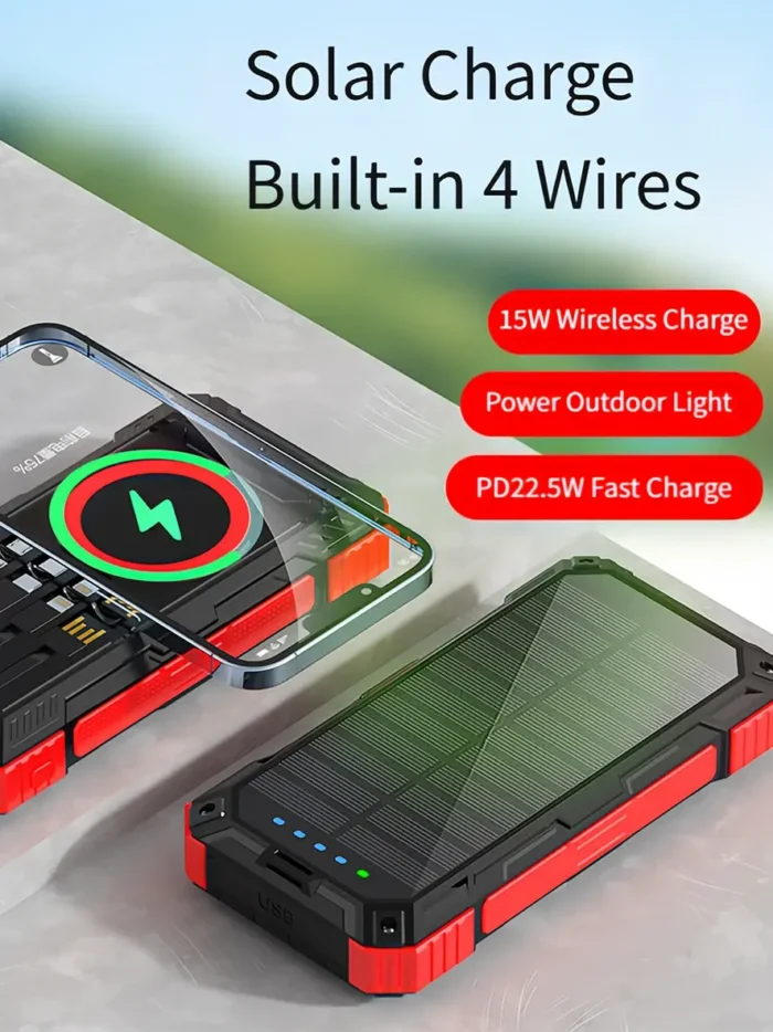 CableFree Fast Charge Solar Power Bank SPB-FC902 Buit-in 4 Wires- [Creup Technologies]