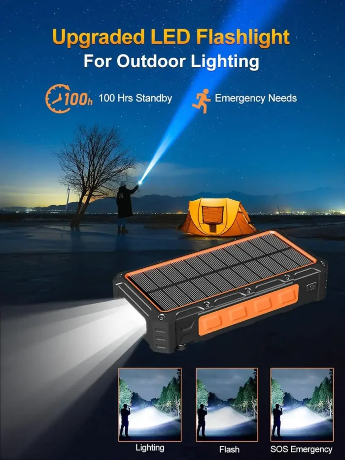 Hand Crank Wireless Solar Power Bank SPB-HC536 Super Bright LED Light and SOS- [Creup Technologies]