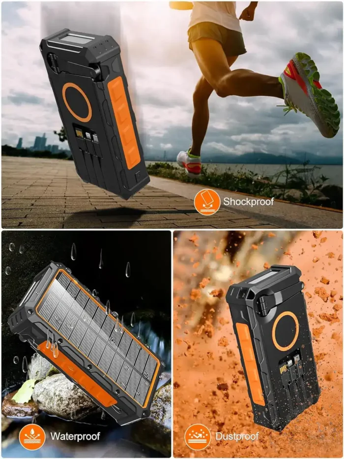Hand Crank Wireless Solar Power Bank SPB-HC536 Shockproof, Waterproof and Dustproof- [Creup Technologies]