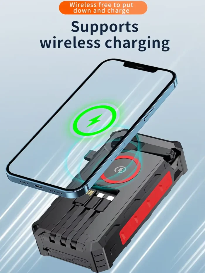 Hand Crank Wireless Solar Power Bank SPB-HC536 Supports Wireless Charging- [Creup Technologies]