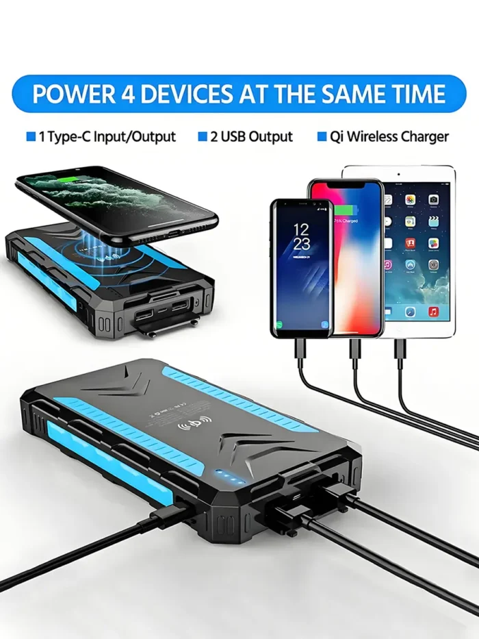 Compact Wireless Solar Power Bank SPB-WP519 Powers 4 Devices- [Creup Technologies]