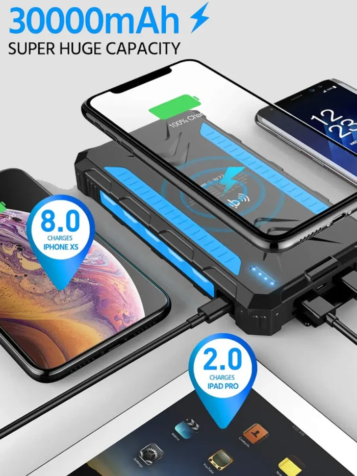 Compact Wireless Solar Power Bank SPB-WP519 Wireless Charging- [Creup Technologies]